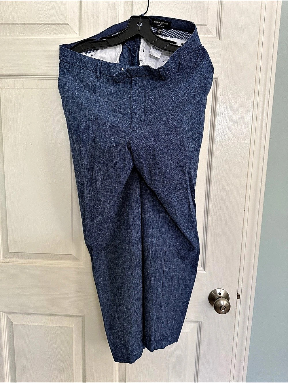 Banana Republic Standard Fit Linen Cotton Pant Dress Pants Blue Waist 33x30